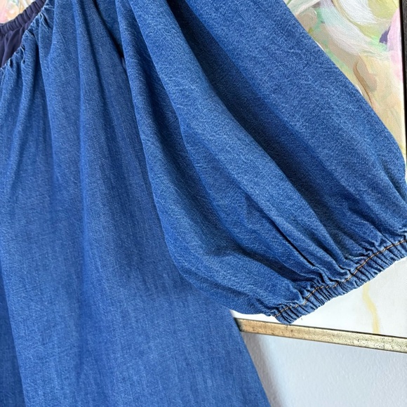 Free People Daydream Denim Tunic Off Shoulder Mini Dress Blue Size M - Picture 6 of 12